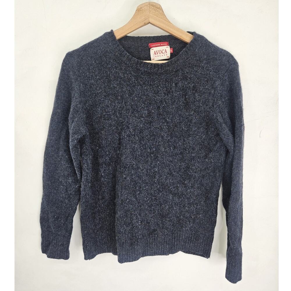 Avoca Ireland Collection Women’s Blue Cashmere Wool Sweater Warm Size M Preppy